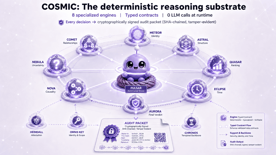 COSMIC deterministic reasoning substrate slide preview