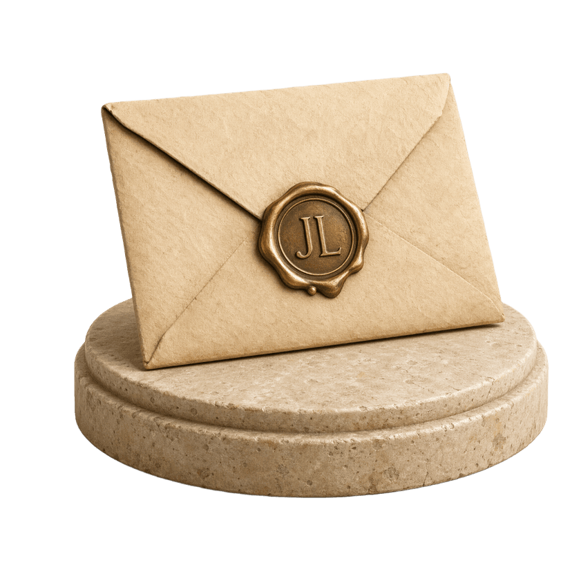 Sealed envelope with wax seal