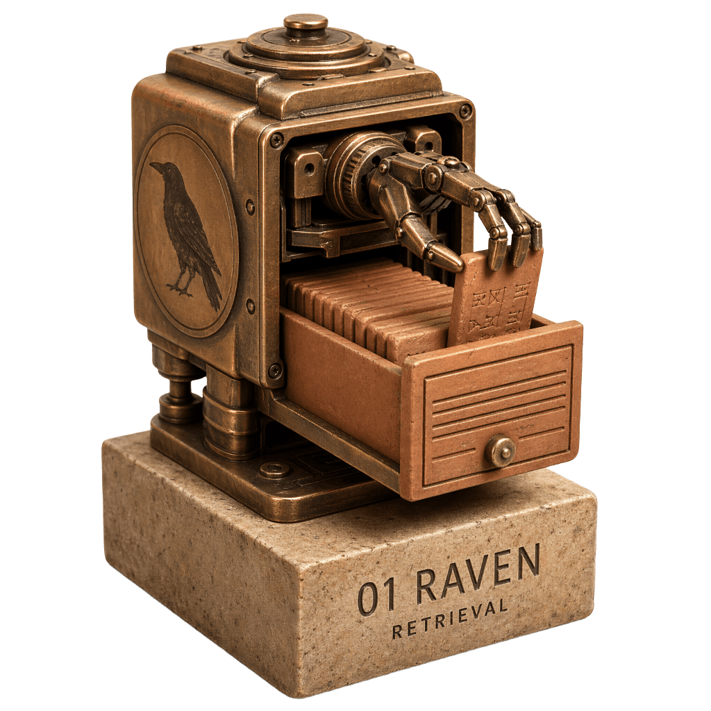 RAVEN artifact - bronze raven sculpture